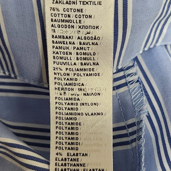 Liu Jo Women's Blue/White Striped Long Sleeved Shirt W/Elastic Knot Look Size 38 - Picture 11 of 12